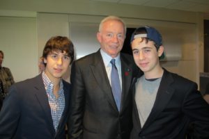 Mr. Jerry Jones - Owner and General Manager of the Dallas Cowboys posing with Harrison and Sam