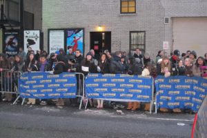 The long line of fans waiting to get into the Letterman taping