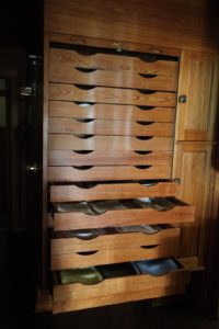 The butler's pantry also has a fabulous linen press.  All this woodwork, by the way, is cypress from the swamps of Mississippi and Louisiana.