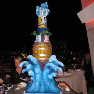 This towering cake was from Florida cake shop A Piece of Cake, a third-generation pasty shop whose cake was inspired by local artist Romero Britto.