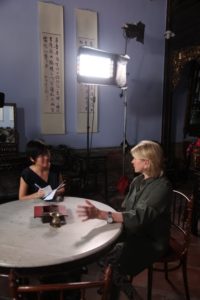 Before our TV shoot, I sat for an interview with Ms. Huang Lijie from the Straits Times.