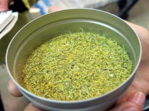 And this equally fragrant dill pollen is wonderful with vegetables and red meat.