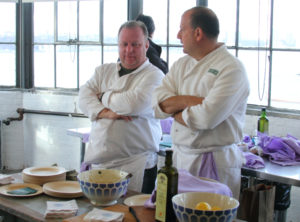 David Pasternack and his chef from Esca sold delicious white bean bruschetta to the hungry shoppers.  http://www.esca-nyc.com/