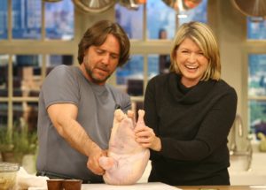 One of my favorite actors, Russell Crowe, stuffed and roasted a Thanksgiving turkey with me.