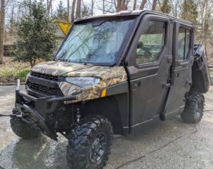 Here is my Polaris RANGER Crew 1000. I use this one to tour the farm every day to check on the gardens and animals. We have a few of these vehicles at the farm, and everyone loves them. Every couple of weeks, they are all given a thorough cleaning.