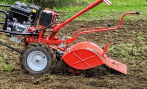 The Troy-Bilt “Big Red” model also has an adjustable tilling depth of up to seven inches - more than enough to adequately turn this soil and prepare it for planting.