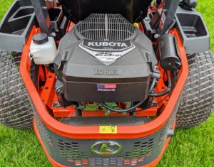 The powerful engine delivers 25-horsepower. It's also equipped with a rugged transmission for the wheels and mower deck.