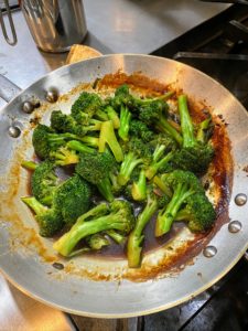 I also stir-fried some fresh broccoli with olive oil, garlic, fermented black beans and cilantro.