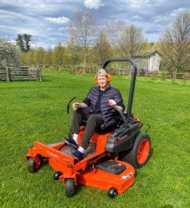 I always enjoy doing work around the farm - it provides good exercise and allows me to spend quality time outdoors in the fresh air. Here I am mowing one of the paddocks with my Z251-54 mower. Its ergonomic design and high-back seat make it so comfortable to drive - and look at all the front legroom. Watch me mow on my Instagram page @MarthaStewart48.