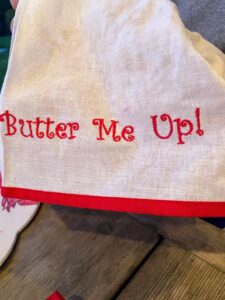 The napkins were such a big hit - all lobster sayings. This one says "Butter Me Up!"