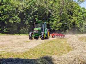 Carlos will rake the middle fields, the upper fields, and our run-in field before the day is done. And the weather looks great for baling over the next two days. Here in the Northeast, this was a perfect week for this first cut of the season.