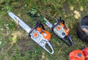 STIHL’s most well-known tool is the chainsaw. We use several models here at the farm. STIHL designed and built its first electric chain saw in 1926 and 94 years later, it is still one of its best pieces of equipment. STIHL has chainsaws that are powered by AP 300 S Lithium-Ion Battery and by gas.
