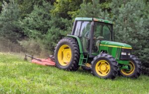 It's also time to brush hog the hayfields. Brush hogging is the primary way to rid the area of weeds that choke out grass growth and to clear the land for agricultural use.