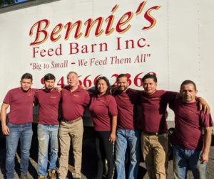 I have been getting my poultry feed from Bennie's Feed Barn, Inc. for many years. Here's a photo of Bennie - third from the left - and his friendly and dependable team. If you live in Westchester, New York or the surrounding areas, and want a good source for all your farm animal needs, be sure to check out Bennie's.