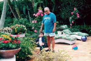 Here I am with my grandfather, Herbie, at his house in Palm Beach, helping water his potted plants. I was three in this picture and was just beginning to appreciate gardens.