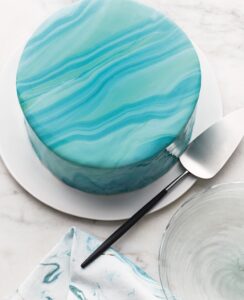 I call this our Faux-Stone Cake. It tops our Show Cakes chapter with its gorgeous glaze in various shades of blue. My special tip - chill the cake for at least two hours before glazing to help set the pattern. So pre-order your copy of "Martha Stewart's Cake Perfection: 100+ Recipes for the Sweet Classic, from Simple to Stunning" right now. You can pre-order several to get started on your holiday gift list. This book is a must-have for anyone who enjoys baking and eating delicious and beautiful homemade cakes. You'll use it time and time again! (Photo by Lennart Weibull)