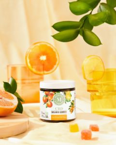 The gummies come in two flavor medleys. The citrus medley of wellness gummies includes Meyer lemon, kumquat, and blood orange. (Photo by Kimberly Tran)