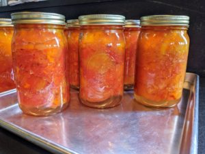 Sealed jars can be stored in a cool, dark place for up to a year. After opening, tomatoes can be refrigerated up to one week. And be sure to label them with canning dates. I hope this inspires you to do some canning this weekend! Enjoy.