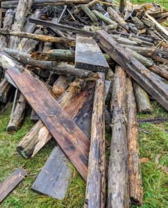 This pile of wood will go to the grinding pile in the compost yard.