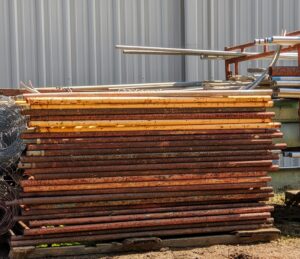 This is a pile of metal scaffolding - it is rarely used, but good to have just in case.