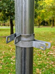 These are called tension bands and are used to attach the fencing fabric and to secure any gate posts.