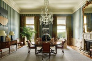 The Family Dining Room was originally a storeroom, then a bedchamber, a master bedroom, and even a music room before Jacqueline Kennedy renovated the space and designated it as the family's dining room. (Photo by Michael Mundy)
