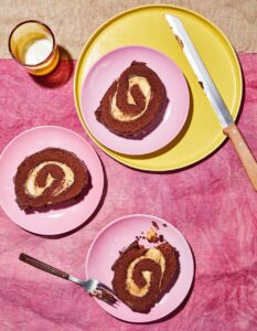 This is called Chocolate Caramel Banana Roulade - the ingredients speak for themselves. In this cake, Jason also adds two tablespoons of rum. It's one you will make over and over. (Photo by Ethan Calabrese)