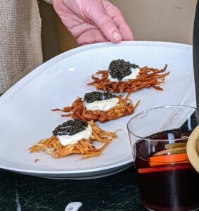 Then a scoop of delicious caviar.