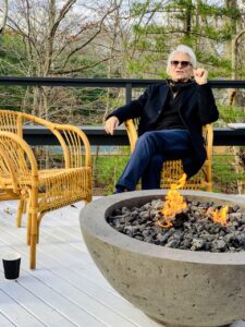 Here's Richard D'Agostino relaxing by the fire in Amagansett, New York. Richard is the father of Lucilla D'Agostino, Chief Creative Officer at Big Fish Productions, which produced my show, "Martha Knows Best" Season's 1 and 2.