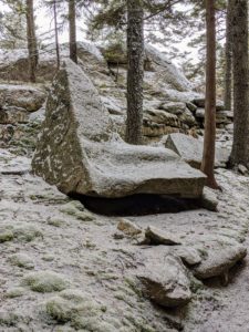 In the woodlands near my home sits this oddly shaped rock - looks almost like a comfortable chaise lounge.
