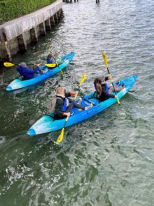 My good friend, entertainment banker and entrepreneur, Lisbeth Barron, made sure we had lots to do while we were in the area. She helped arrange some outdoor sports for Alexis, Ari and the children. Coordinated through VisitPalmBeach.com, on this day the four went kayaking in the intracoastal.