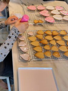 Jude also decorated the smaller cookies - try to save take-out squeeze bottles when you can - they are perfect for icing and decorating.