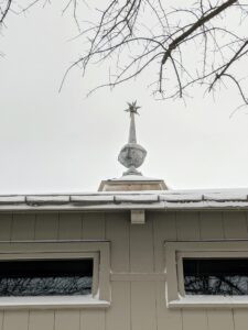 This is one of three finials on top of my giant Equipment Barn. They are antique finials I bought years back.