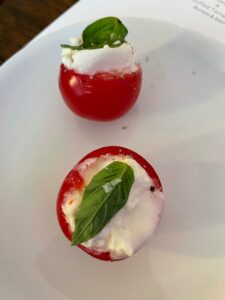 These are stuffed AppHarvest tomatoes with burrata and basil. For this recipe, go to my web site or click on this highlighted link.