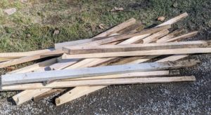 These wooden stakes are gathered and stored again for use next year. It is important to me that nothing is wasted here at my farm.