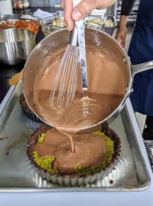 This is the tart filling - made with five ounces of milk chocolate, a half-cup of while milk, and one large egg.