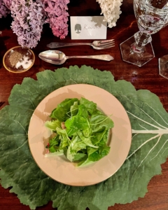 A simple green salad with vinaigrette was served first, followed by the risotto with black Conica Morel mushrooms. Unfortunately, the risotto was so delicious, it was all eaten before anyone remembered to take a photo.