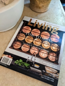 And be sure to see more photos, incouding the adjacent cookbook library and the deep shelves filled with my yellowware in the September issue of "Living" - it's on newsstands until September 10th. Happy home renovating.