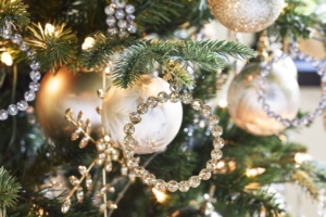 At Martha.com you can find lots of beautiful jeweled ornaments that will look striking on any tree or hanging from the mantel.