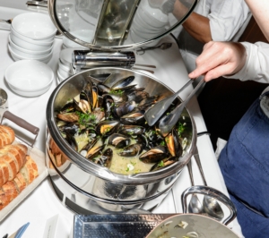 The Moules à la Marinière was a big favorite. Moules à la marinière is a classic French dish that consists of mussels cooked in cider or wine-based sauces. The dish is typically made with shallots, garlic, and herbs. (Photo by Madison McGaw/BFA.com)