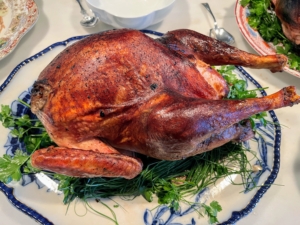My Perfect Roast Turkey 101 recipe, which is found on Martha.com, really creates a well bronzed and glistening bird. See my video on TikTok @MarthaStewart.