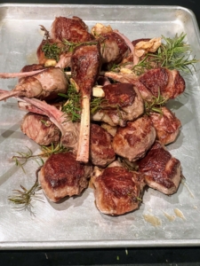 Chef Pierre took a snapshot of the finished lamb chops cooked to perfection. Follow Chef on Instagram @pstailoredevents.