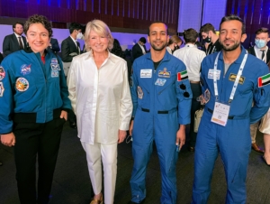 In this photo I am joined by NASA astronaut Jessica Meir on my right and Hazza Al Mansouri and Sultan Al Neyadi on my left, the first two Emiratis selected in their Astronaut Program.