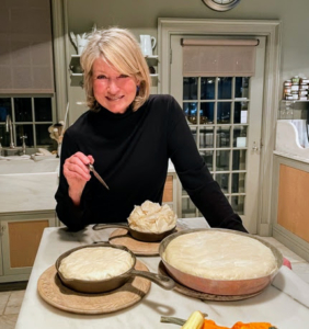 Here I am with the Bisteeya just before the three are placed into the oven.