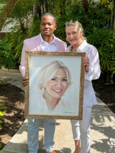 And on the next morning before leaving, Jamaal returned with a portrait of Susan - done so beautifully and so quickly. Please visit his web site at thecelebrityartist.com to see more of his wonderful works.