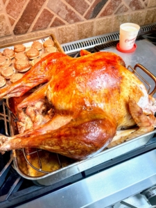 Stella also used my tried and true Perfect Roast Turkey 101 recipe for this 30-pound bird.