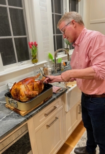 Here's Neil carving the turkey just before serving.