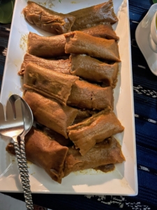 And here are the Island tamales, known in the Dominican Republic as pasteles en hoja - often stuffed with meats.