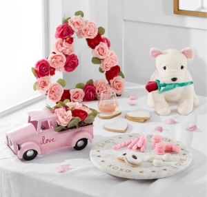 My Macy's Collection includes lots of Valentine's and heart-themed products this season, such as my Ranunculus Heart Wreath, my Pink Magnolia Wreath, my Valentine's Day Truck, and other small gift and serving items.