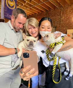 I always notice the Frenchies. Here I am with Nikki Star of IG @WTFrenchies, and her furred twosome.